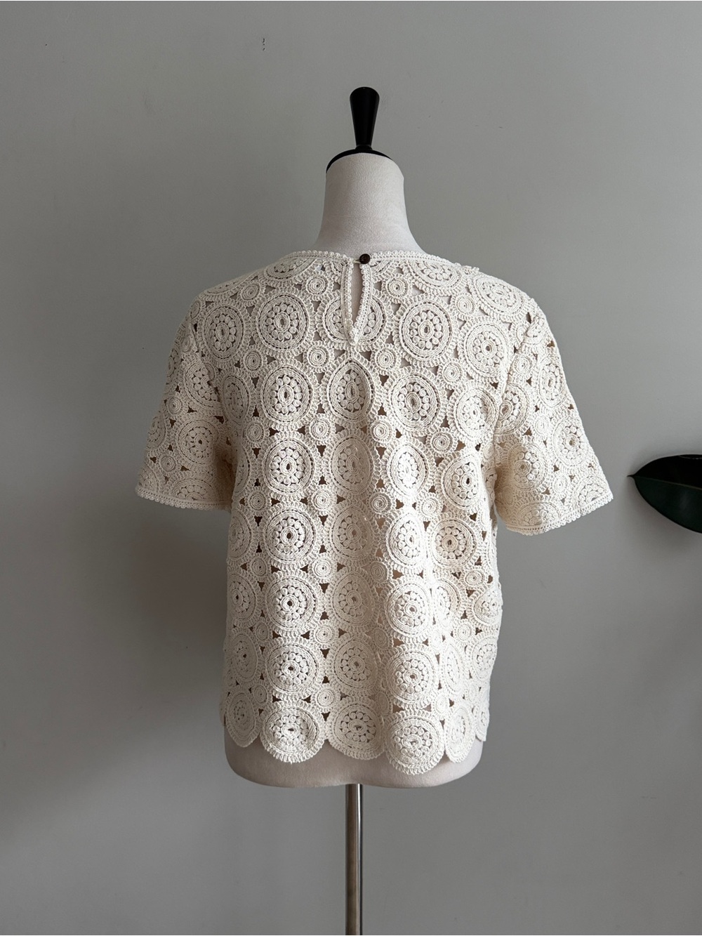 J.Jill Crochet Lace Tee In Barley S - Picture 5 of 9